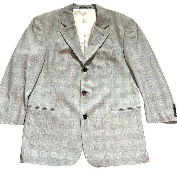 HUGO BOSS Plaid 3-Button Suit Jacket Sz 42R - Picture 1 of 14